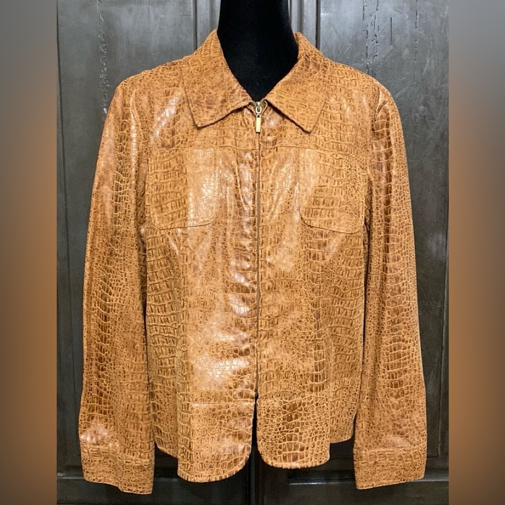 Birch Hill faux leather animal pattern jacket - Size Large